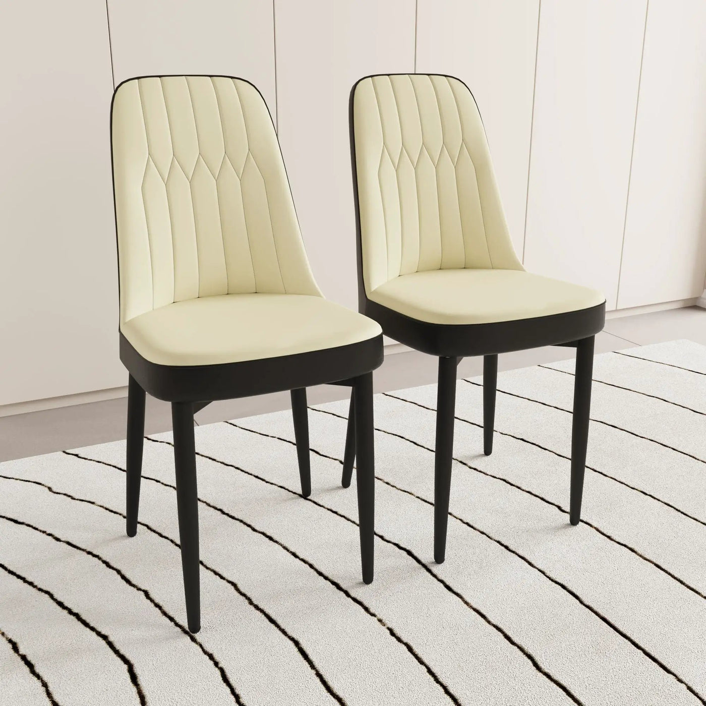 Modern Dining Chair With Cushions And Metal Legs by Unique Piece Furniture