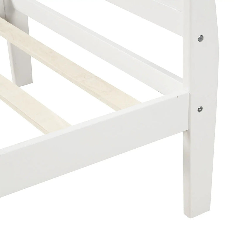 Platform Bed Frame Mattress Foundation Sleigh Bed With Headboard / Footboard / Wood Slat Suppor by HouseOfZazla
