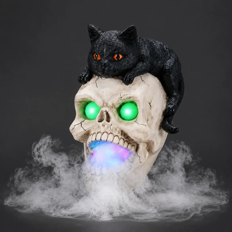 Halloween Cat Skull Statue by HouseOfZazla