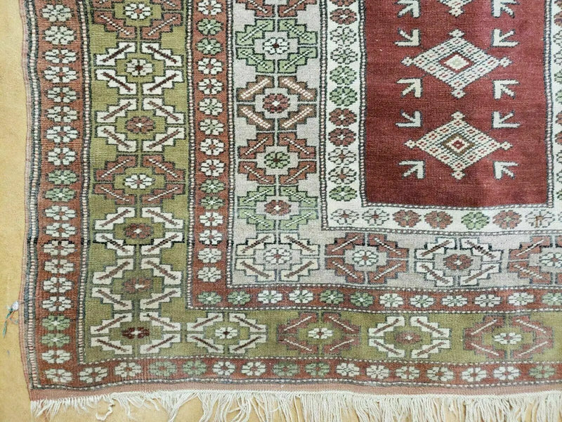 4' X 8' Antique Handmade Turkish Melas Oushak Wool Rug by Jewel Rugs