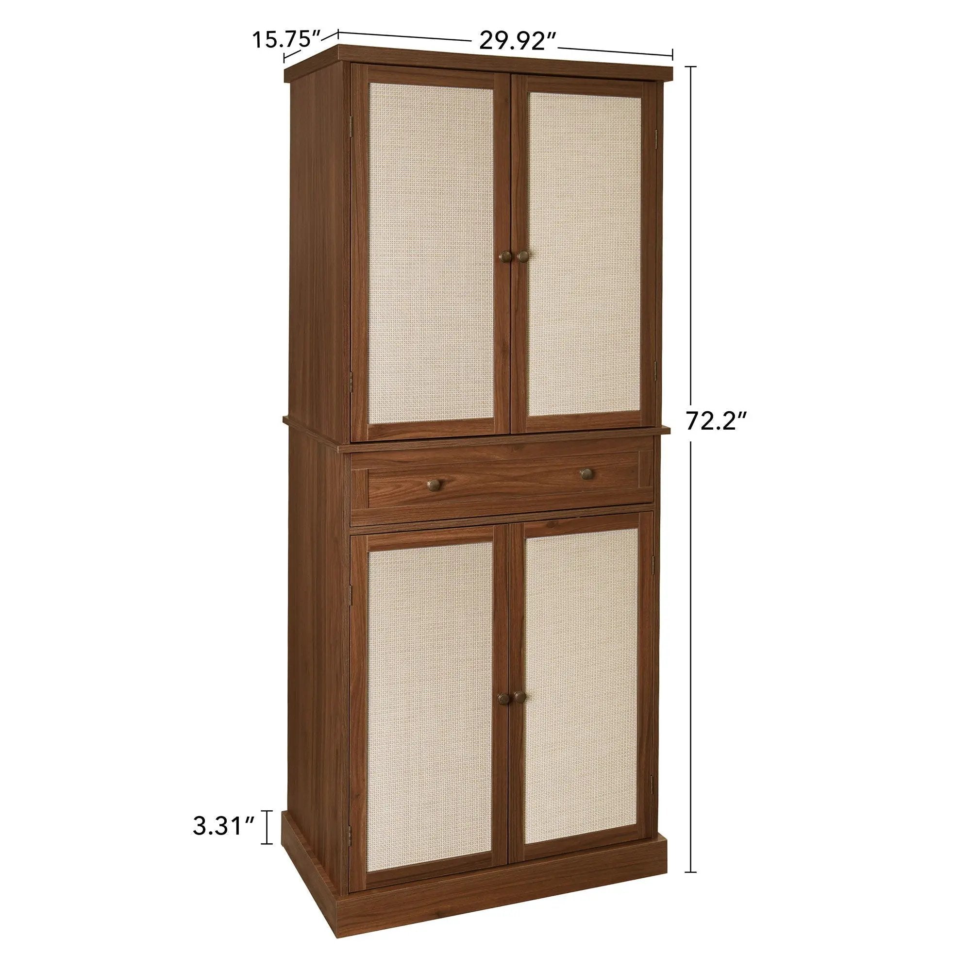 4 Door Storage Cabinet With 1 Drawer, With 4 Adjustable Inner Shelves by Unique Piece Furniture