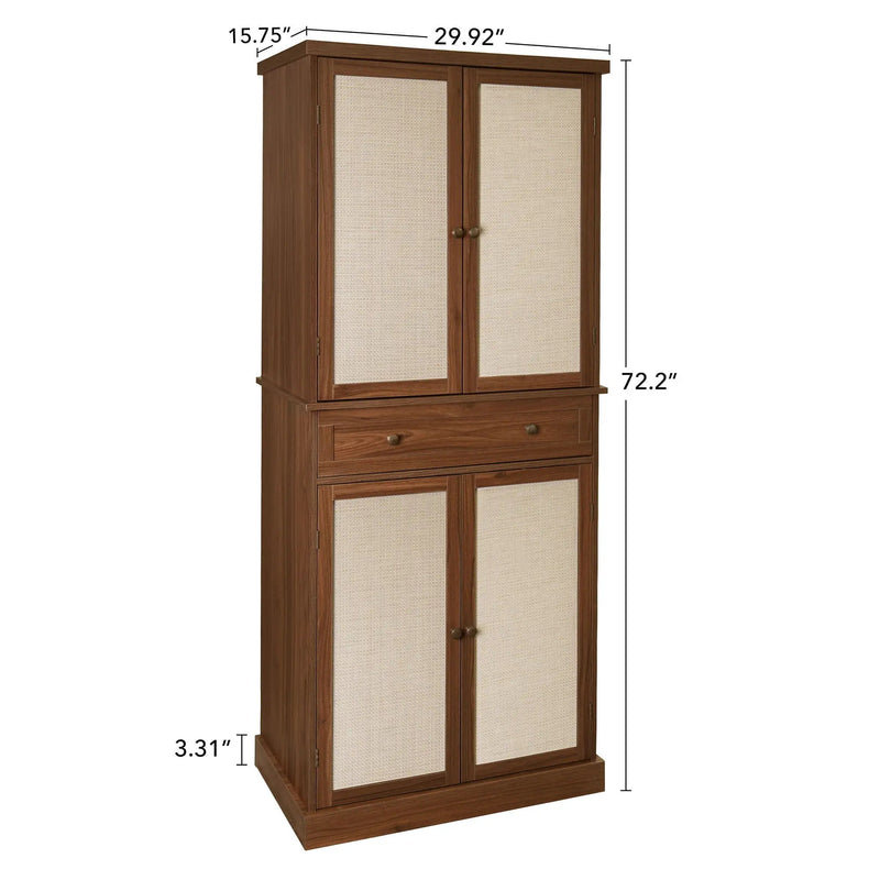 4 Door Storage Cabinet With 1 Drawer, With 4 Adjustable Inner Shelves by HouseOfZazla