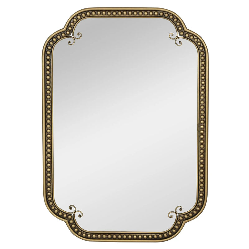 Gold Irregular Beaded Metal Framed Wall Mirror - Large by HouseOfZazla