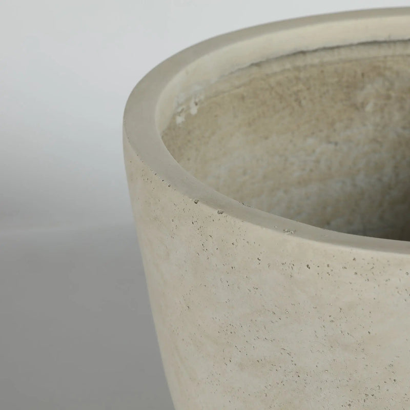 Round Concrete Planter Set of 2, Large Outdoor Indoor Handmade Rustic Decorative Planter Pots with Drainage Holes by HouseOfZazla