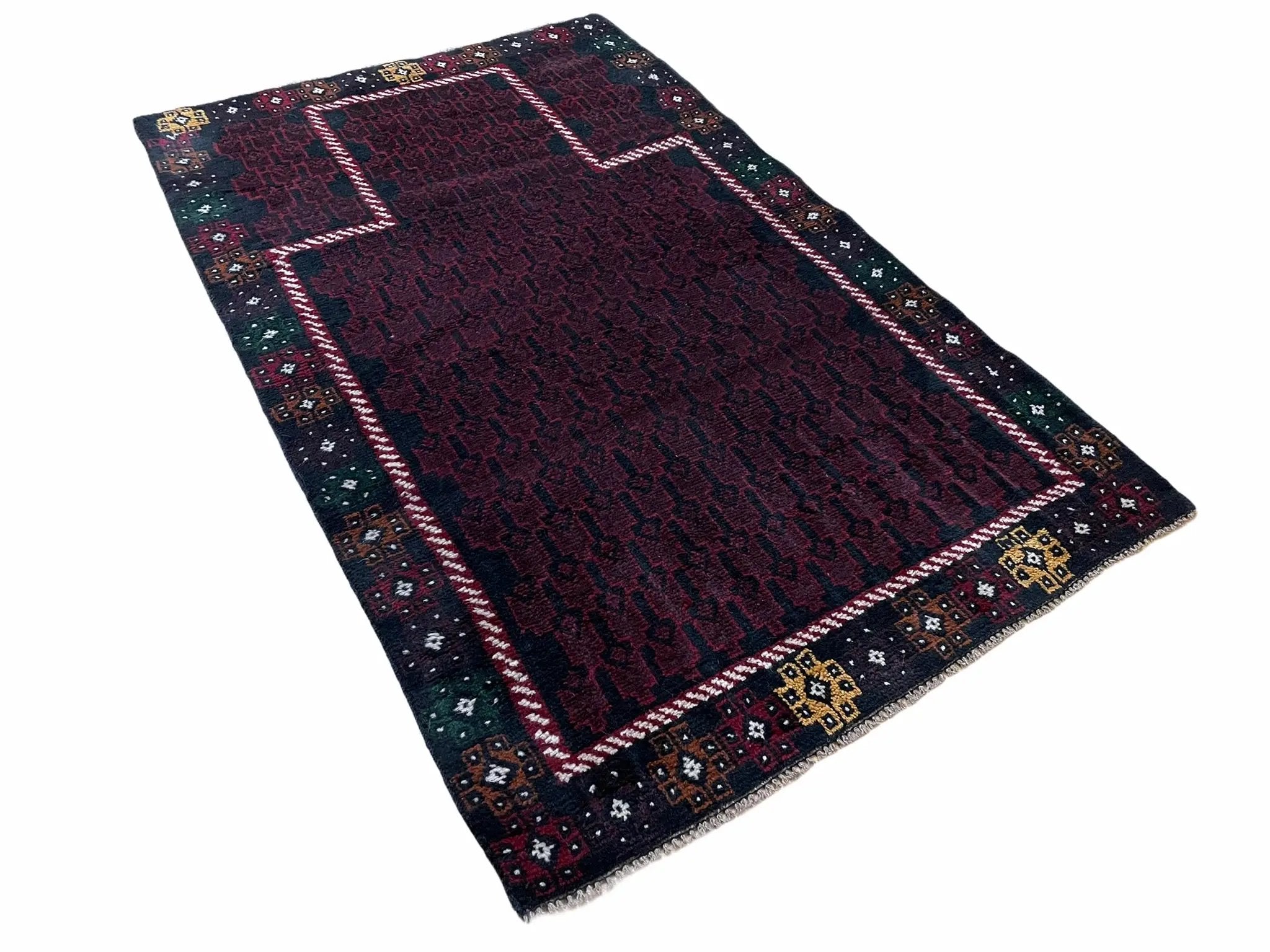 3 X 5 Vintage Handmade Tribal Wool Rug Baluchi Rug Afghan Rug Balouch Rug 3x4.7 by Jewel Rugs