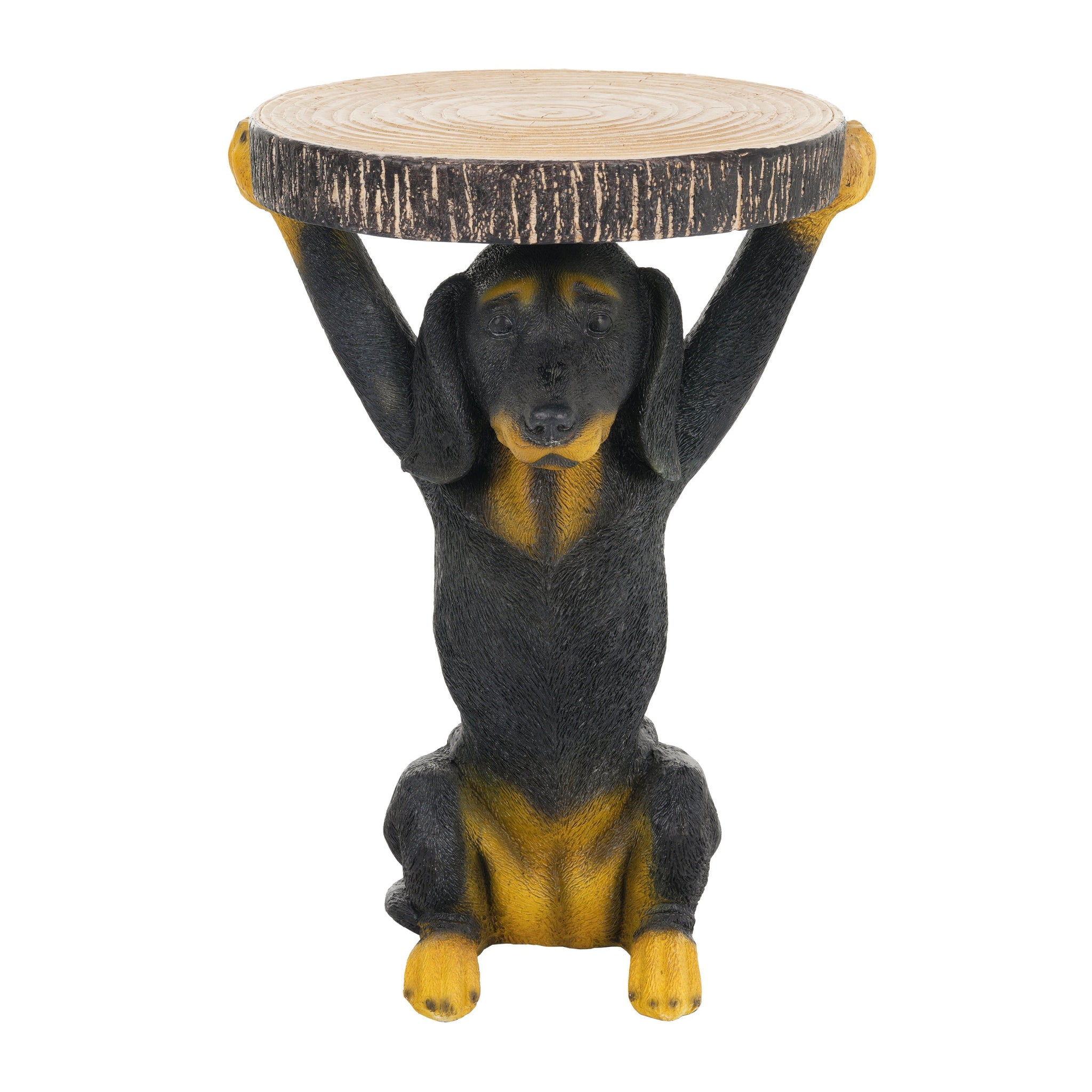22.17'H Black Dog Side Table Pedestal End Table Stool by HouseOfZazla