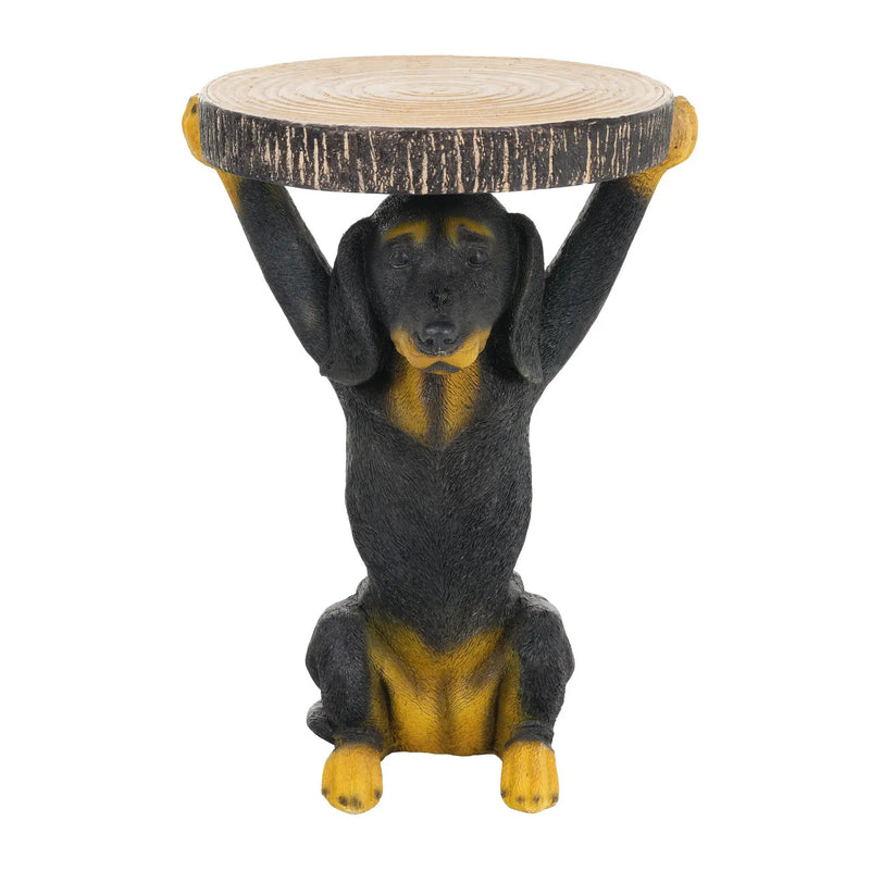 22.17'H Black Dog Side Table Pedestal End Table Stool by HouseOfZazla