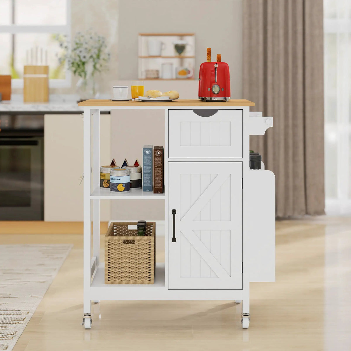 Kitchen Island Cart with Mobile Storage Cabinets by HouseOfZazla