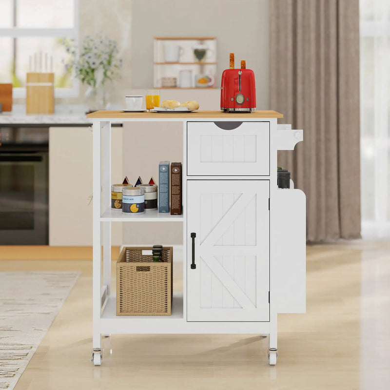 Kitchen Island Cart with Mobile Storage Cabinets by HouseOfZazla