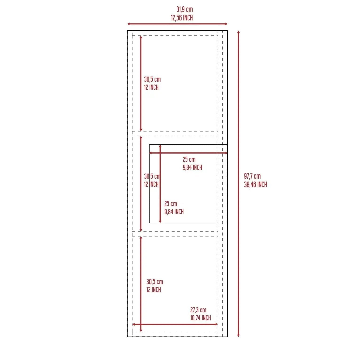 Medicine Single Door Cabinet, Three Shelves - Light Oak / White by Unique Piece Furniture