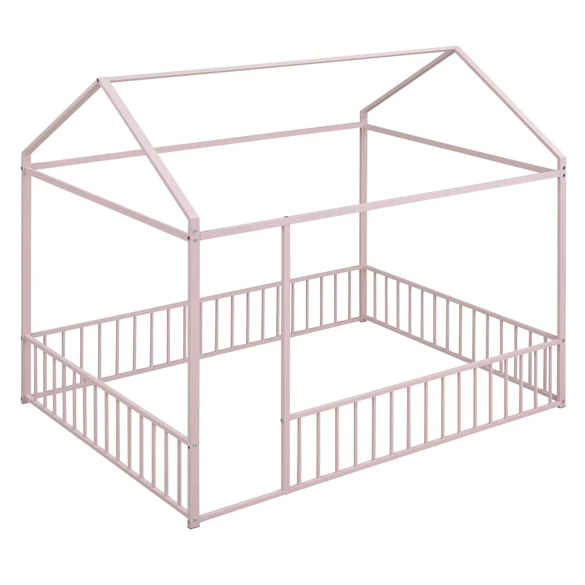 Metal Bed House Bed Frame With Fence by HouseOfZazla