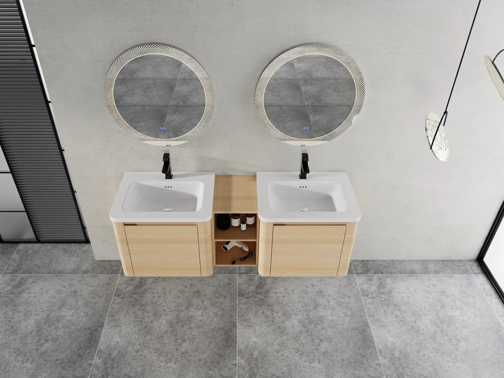 60'' Wall-Mounted Bathroom Vanity with Storage by HouseOfZazla