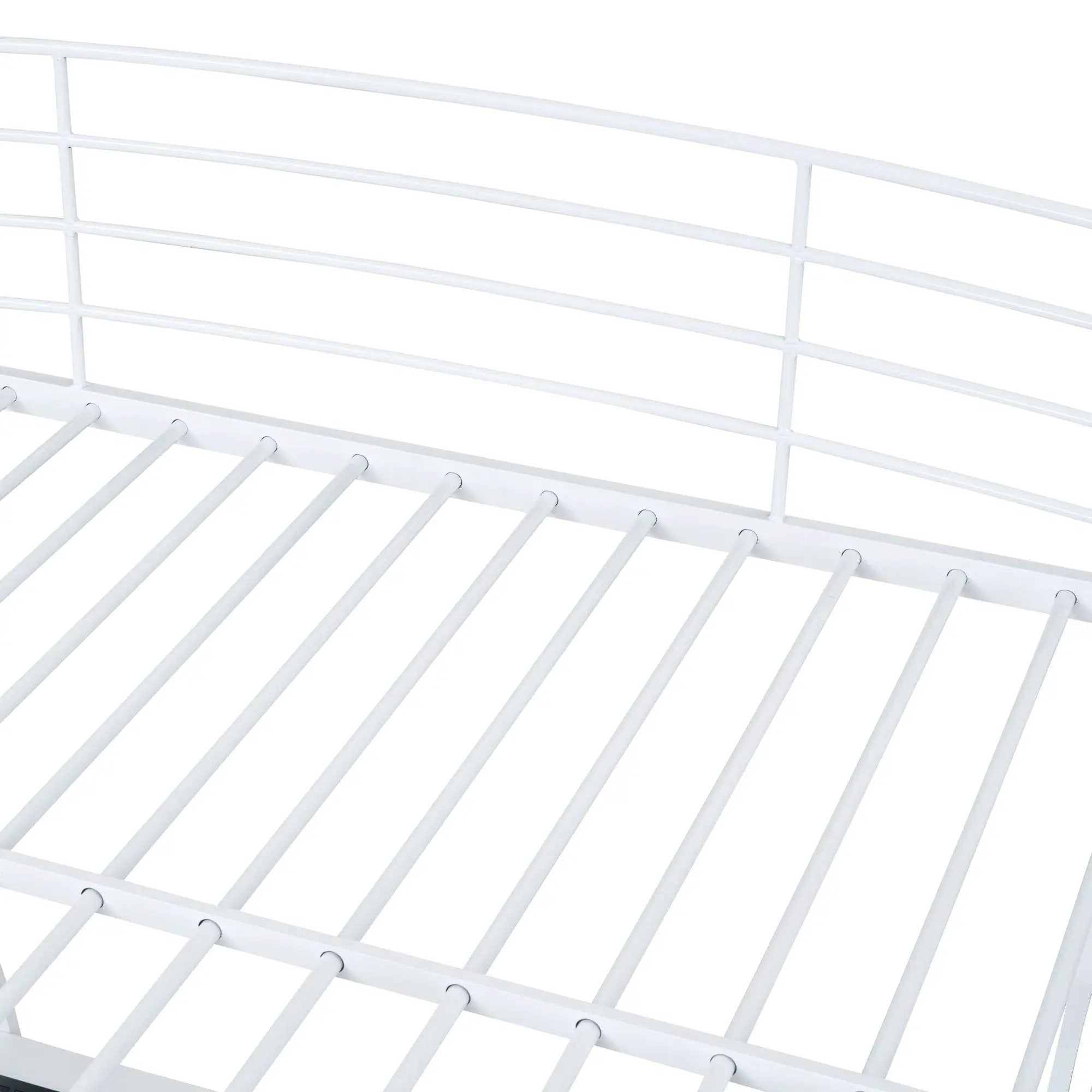 Loft Bed With 4 Layers Of Shelves And L-Shaped Desk, Stylish Metal Frame Bed With A Set Of Sockets, USB Ports And And Wireless Charging by HouseOfZazla