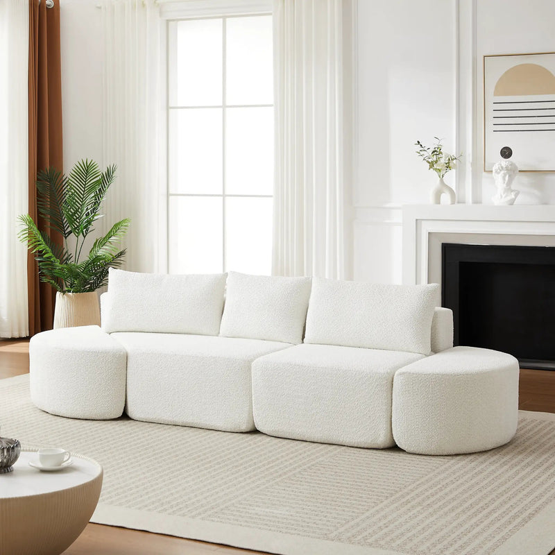 106.3-Inch V-Shaped Modular Sofa Set in Chenille Fabric by HouseOfZazla