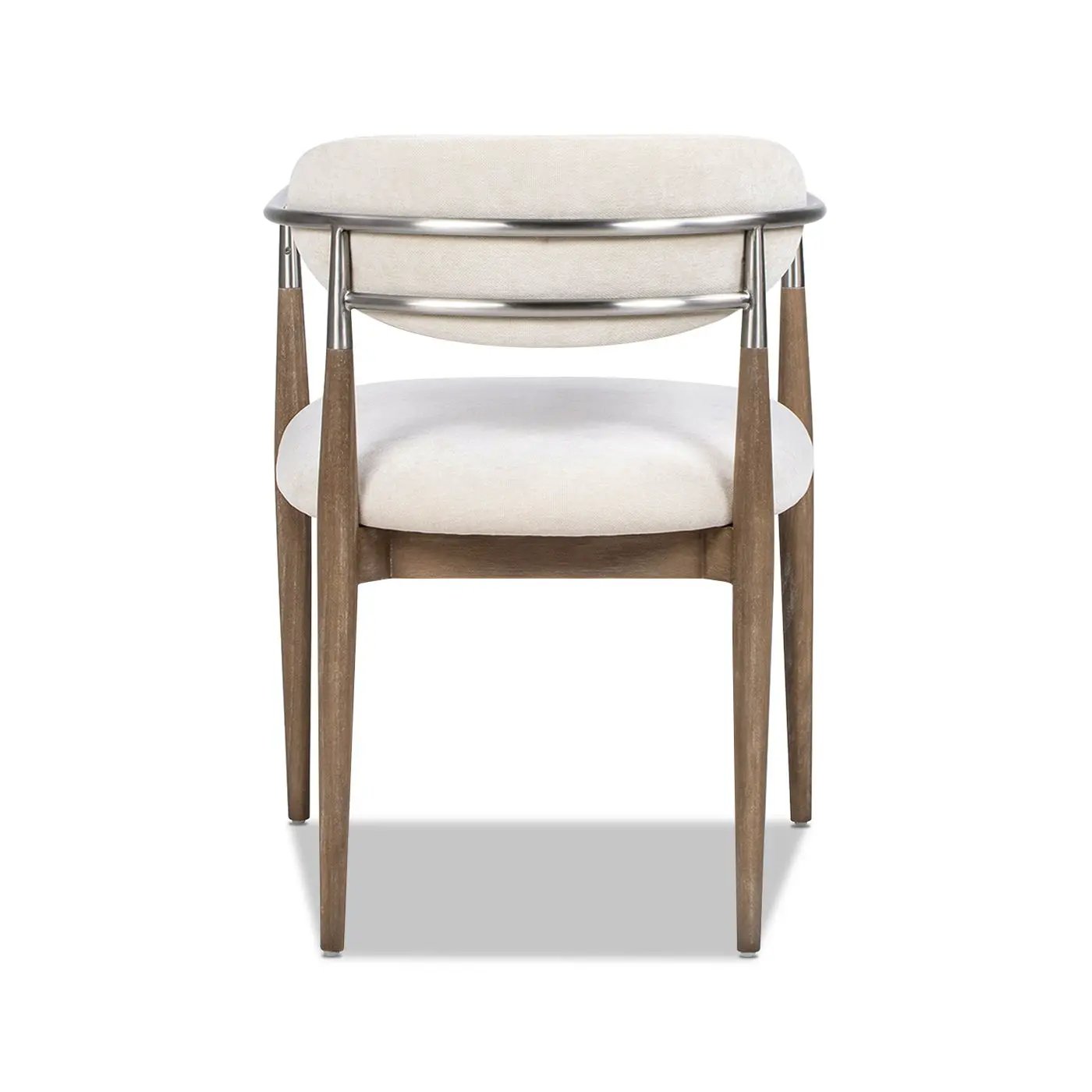 Artemis - Mixed Material Upholstered Dining Arm Chair - Warm White by HouseOfZazla