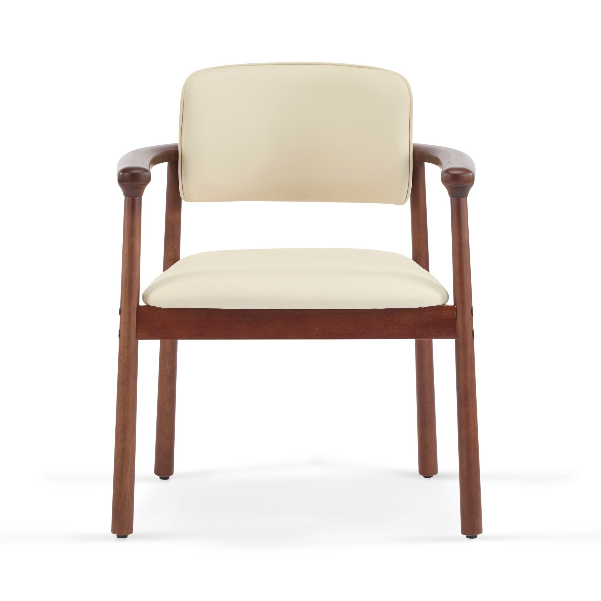 Dining Room Chairs, Ideal For Home & Kitchen (Set of 2) - Beige / Dark Walnut by HouseOfZazla