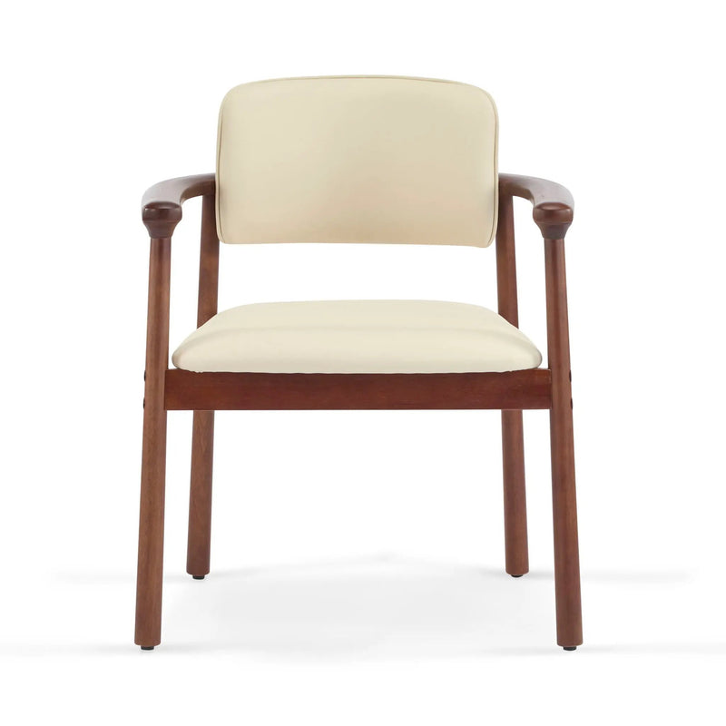 Dining Room Chairs, Ideal For Home & Kitchen (Set of 2) - Beige / Dark Walnut by HouseOfZazla