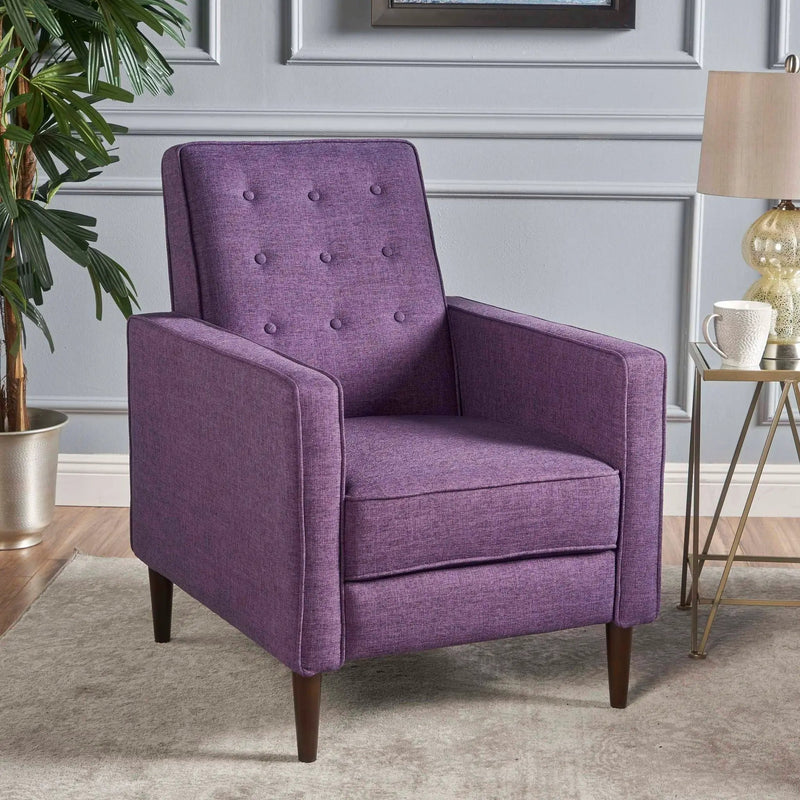 Mid-Century Modern Recliner With Button Tufted Waffle Stitch by HouseOfZazla