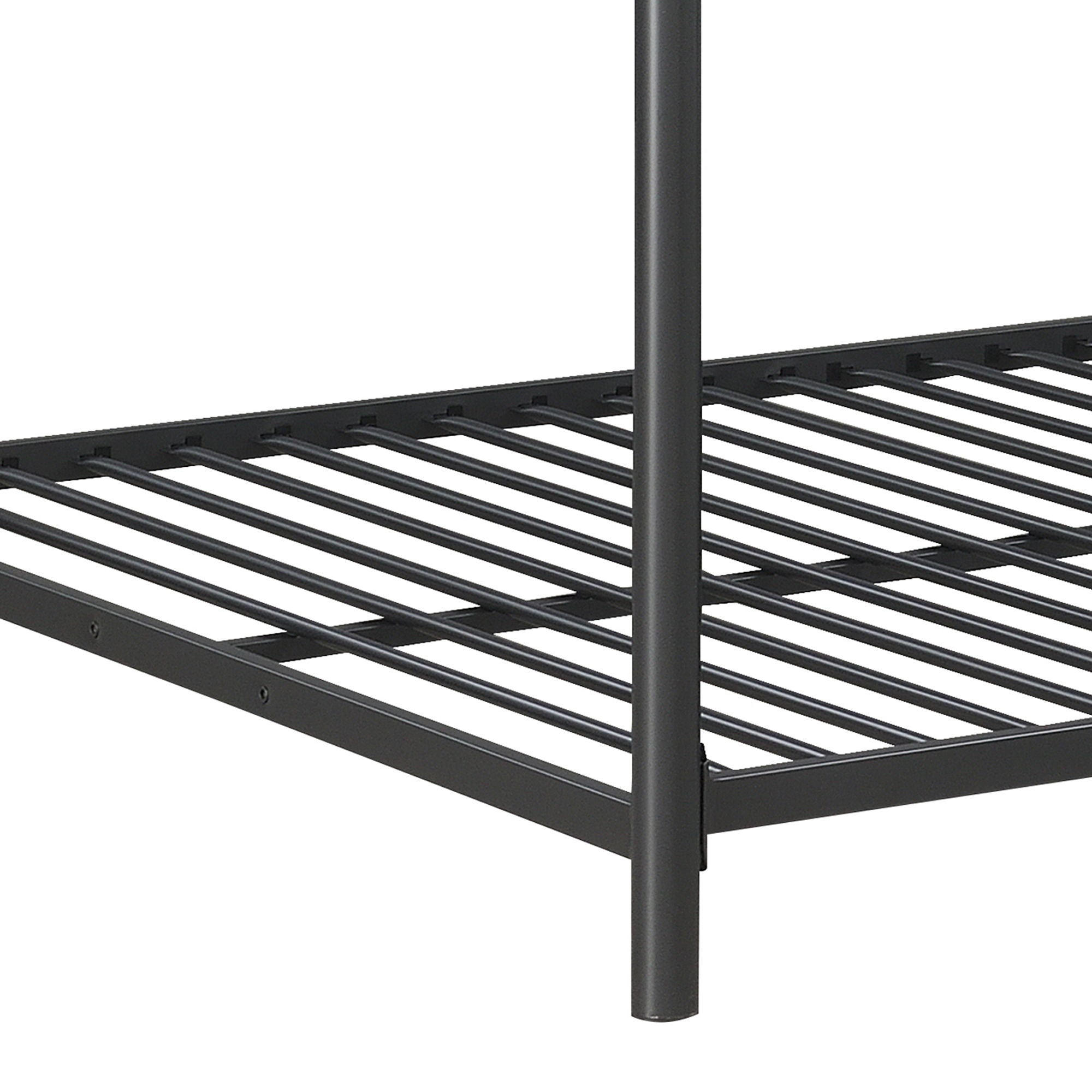 Triple Bunk Bed, Full Size With Sturdy Metal Frame And Safe Stairs - Black by HouseOfZazla