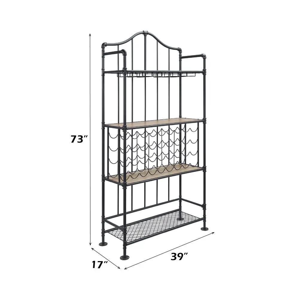 Edina - Wine Rack - Oak & Sandy Black by Unique Piece Furniture