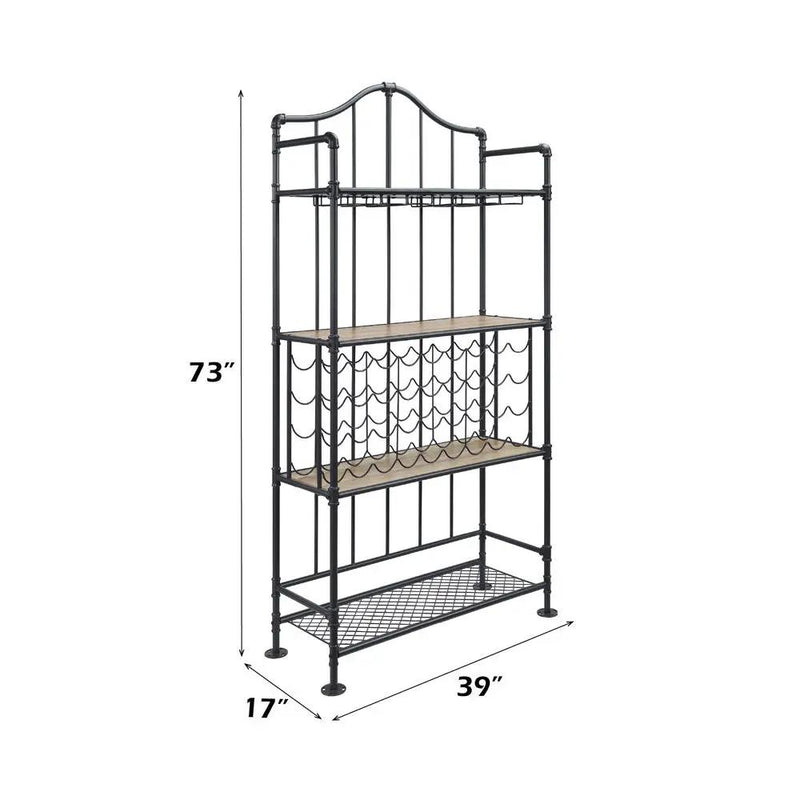 Edina - Wine Rack - Oak & Sandy Black by Unique Piece Furniture