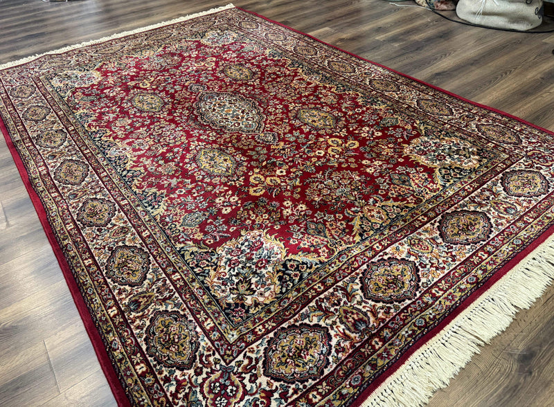 Persian Wool Rug 7x10, Couristan Carpet, Belgium Power Loomed Rug, Red, Floral, Traditional by Jewel Rugs