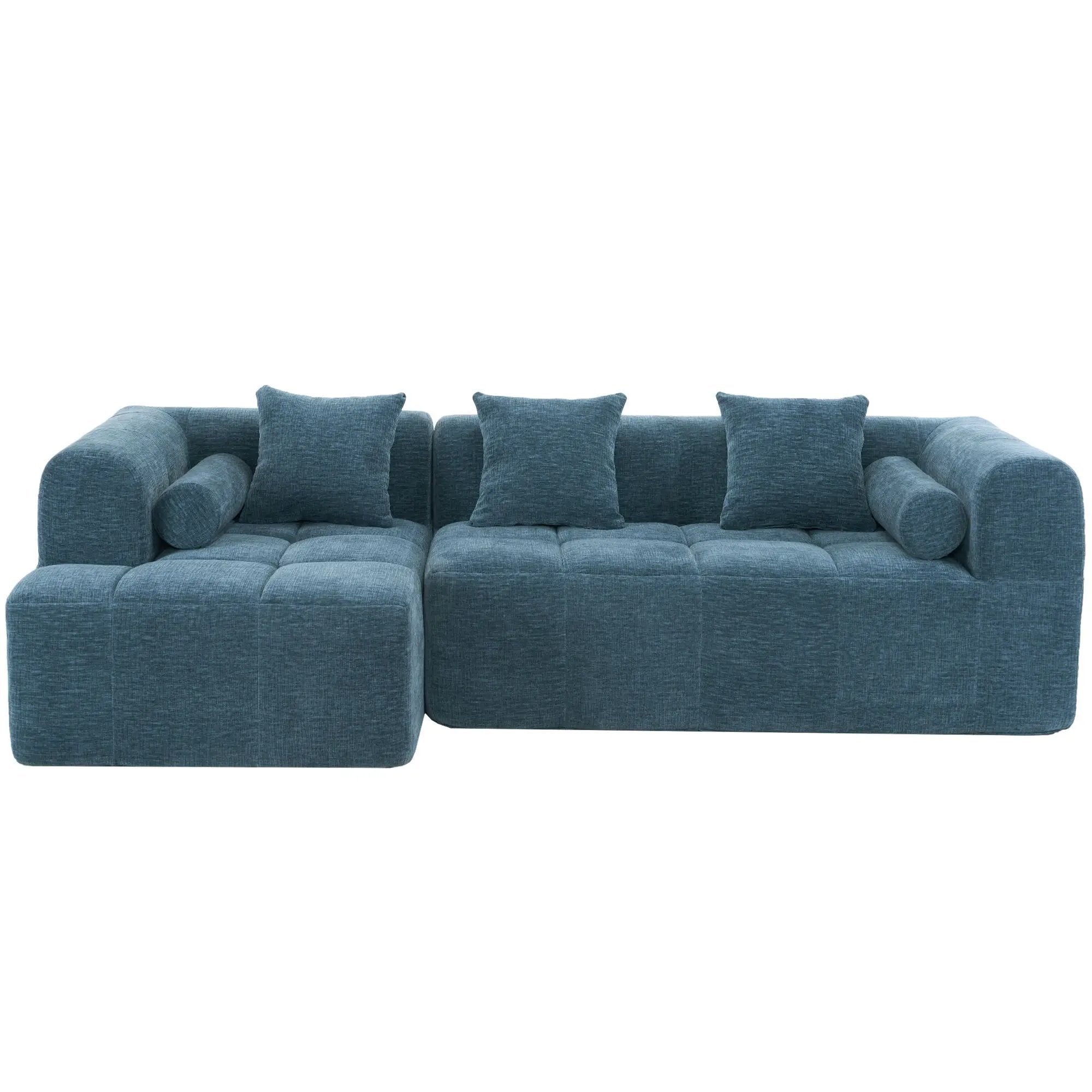 Sectional Free Combined Sofa With 2 Side Pockets by HouseOfZazla