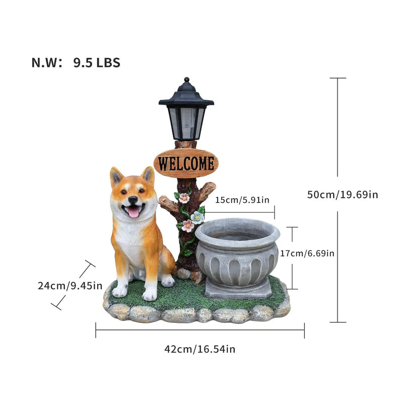Sitting Akita Dog Planter Garden Decor by HouseOfZazla