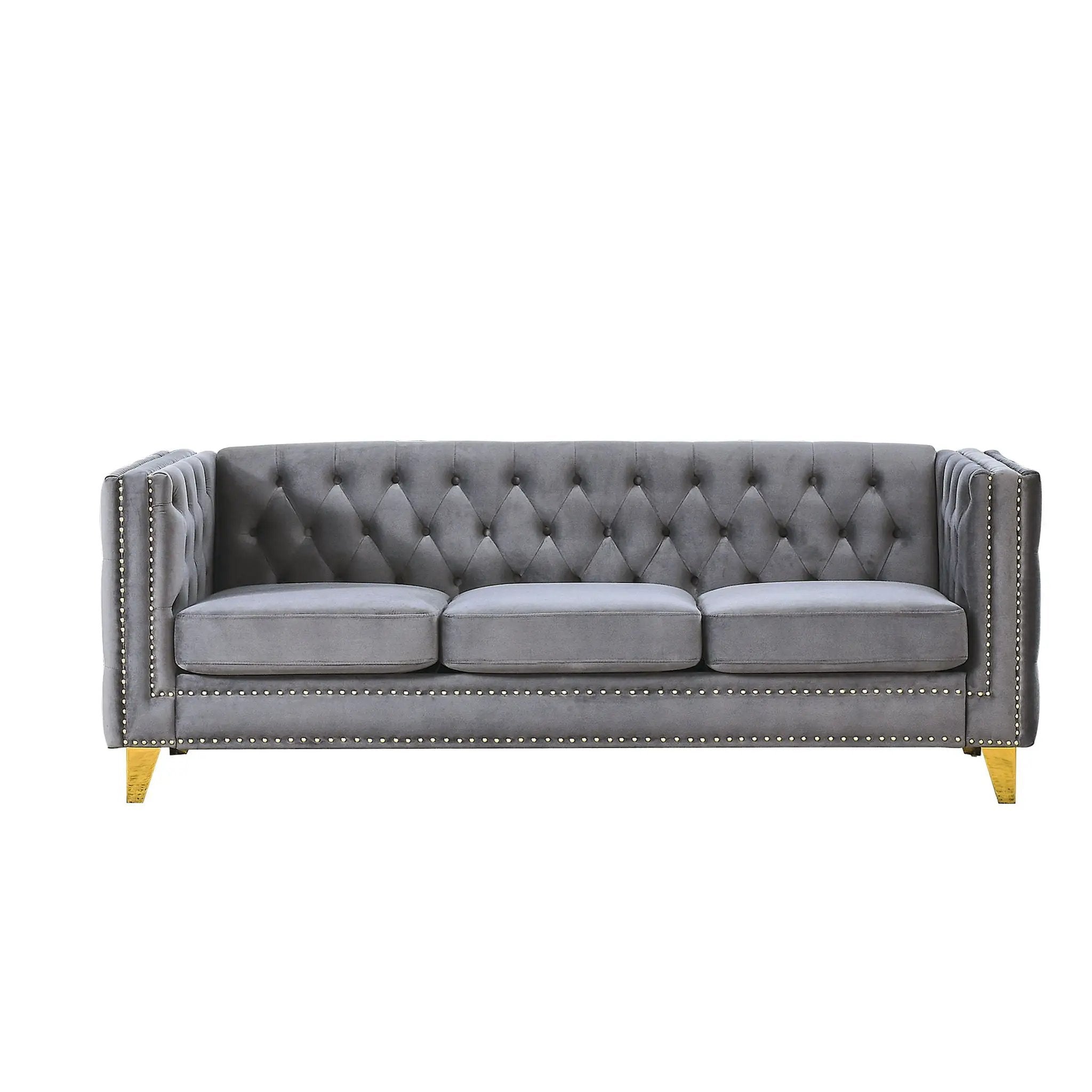 Modern Sofa With Button Tufting, Upholstered Couch For Living Room by HouseOfZazla