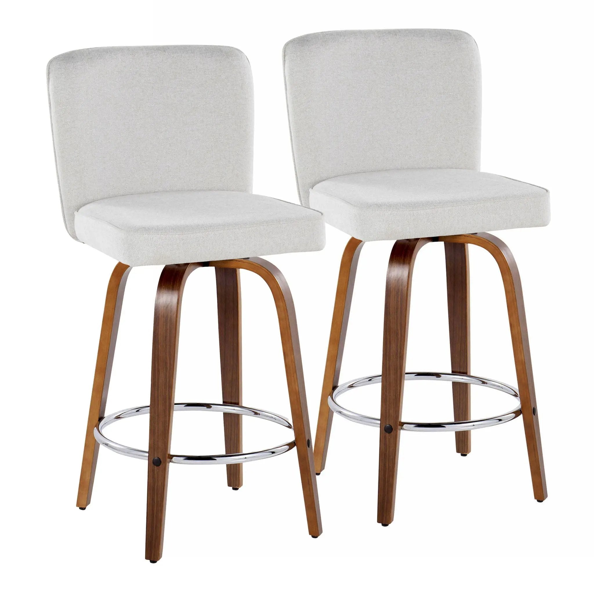 Henry - Contemporary Fixed Height Counter Stool With Swivel With Round Footrest (Set of 2) by Unique Piece Furniture