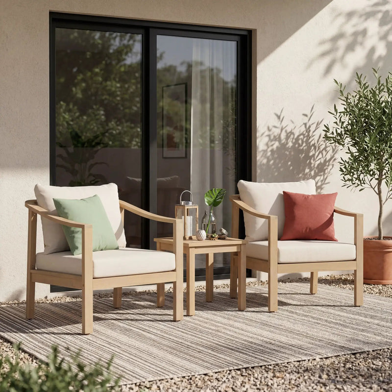 Acacia Wood Patio Furniture Club Chair Set of 2 by HouseOfZazla