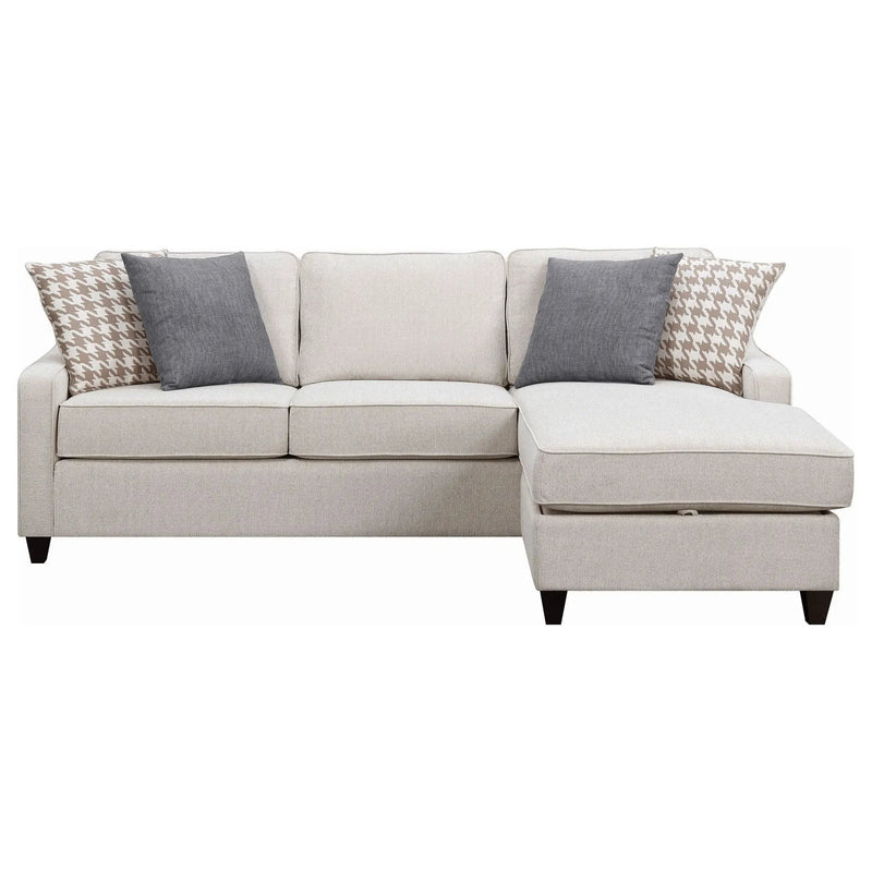 Mcloughlin Upholstered Sloped Arm Sectional Sofa Platinum by Unique Piece Furniture