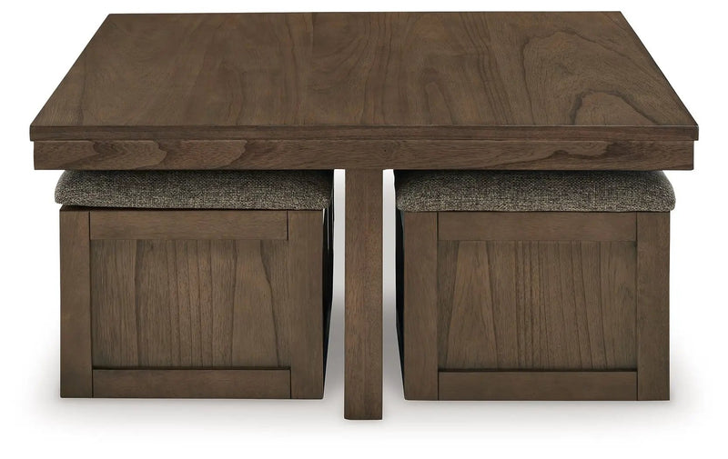 Boardernest - Cocktail Table With 4 Stools (Set of 5) - Brown by Unique Piece Furniture