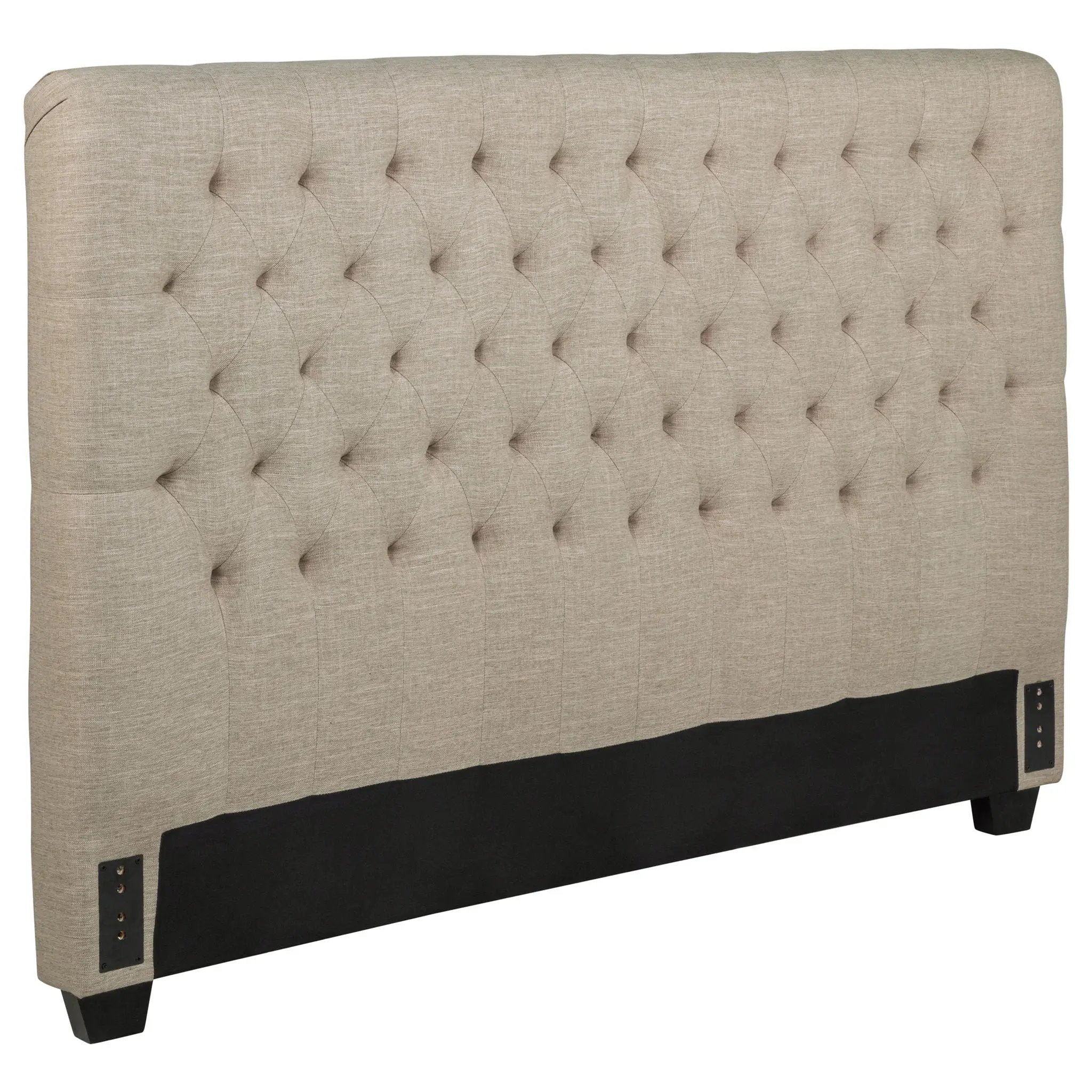 Chloe Upholstered Queen Panel Headboard Oatmeal by Unique Piece Furniture