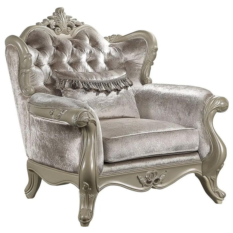 Libertee - Chair With Pillow - Beige Fabric & Champagne by Unique Piece Furniture
