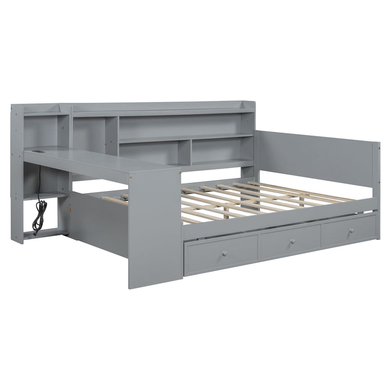 Daybed With 3 Drawers USB Ports And Desk by HouseOfZazla