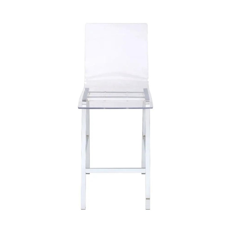 Nadie - Counter Height Chair (Set of 2) - Clear Acrylic & Chrome by Unique Piece Furniture