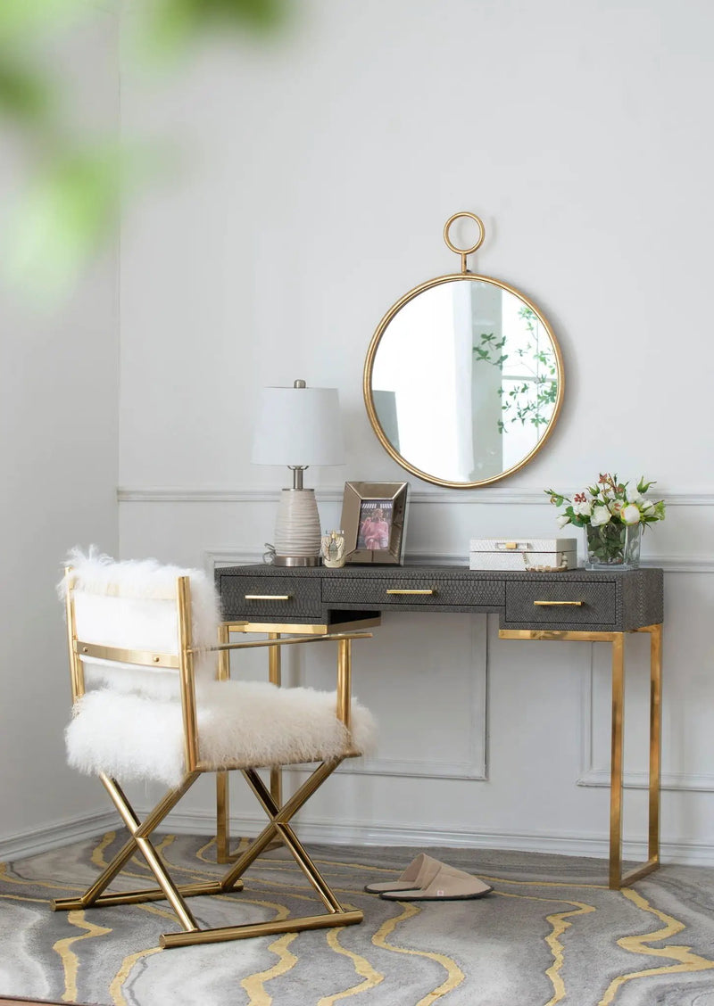 Circle Wall Mirror With Iron Frame, Accent Mirror For Living Room by HouseOfZazla