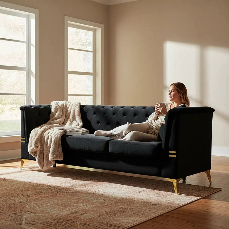 FX-P83-BK4 Sofa with 2 Pillows by HouseOfZazla