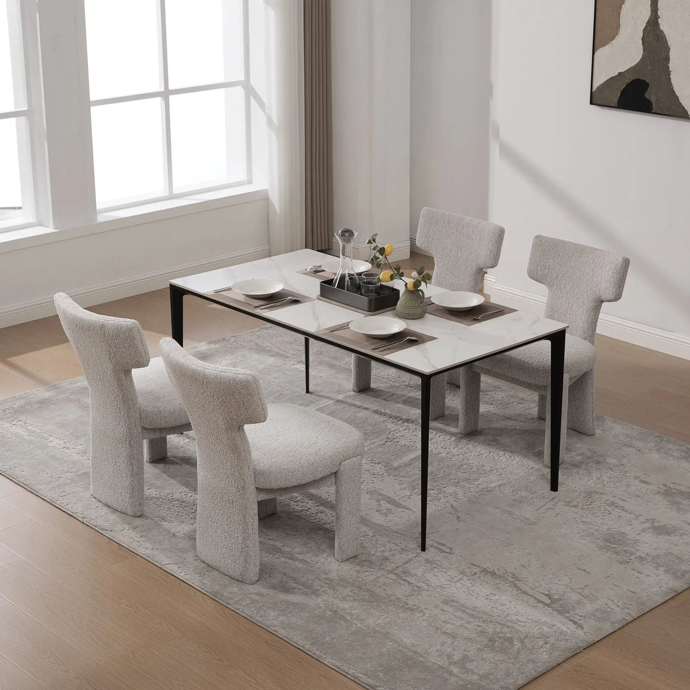 Armless Curved Back Accent Chairs by Unique Piece Furniture