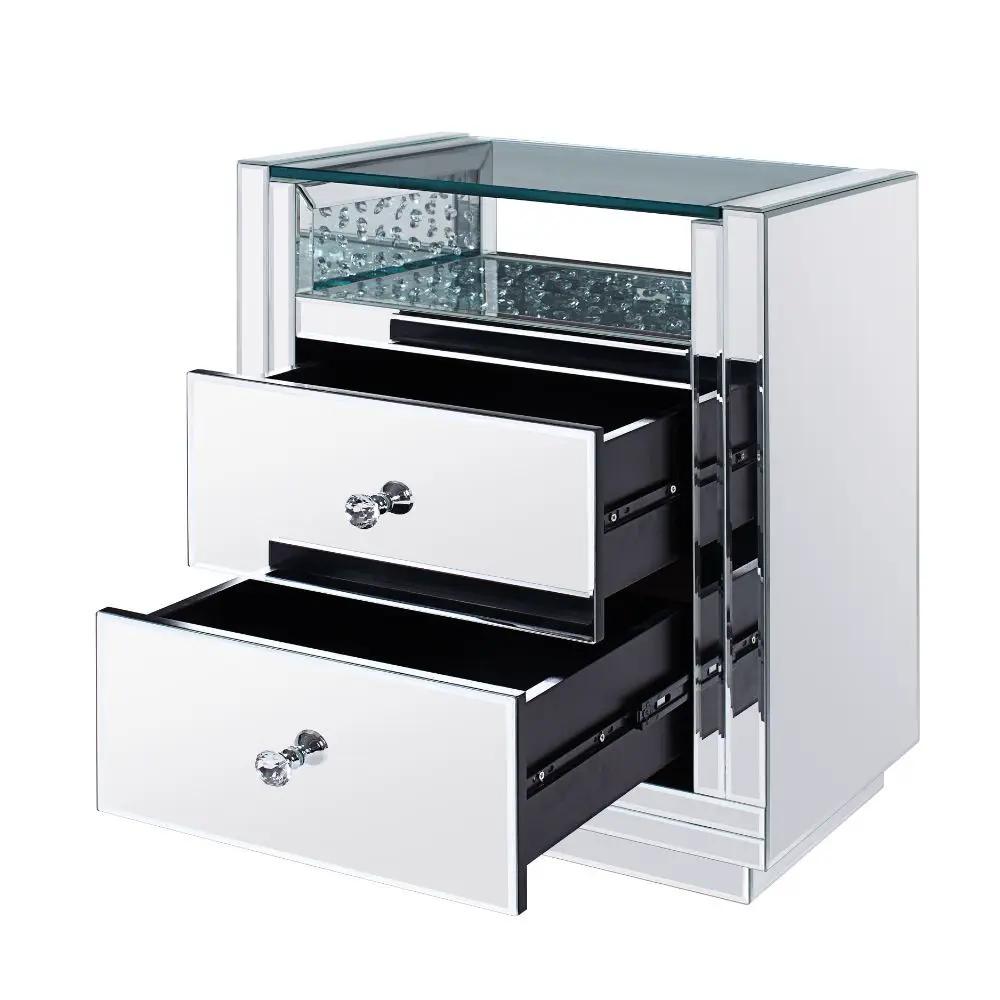 Nysa - 20" X 14" Accent Table - Mirrored & Faux Crystals by Unique Piece Furniture