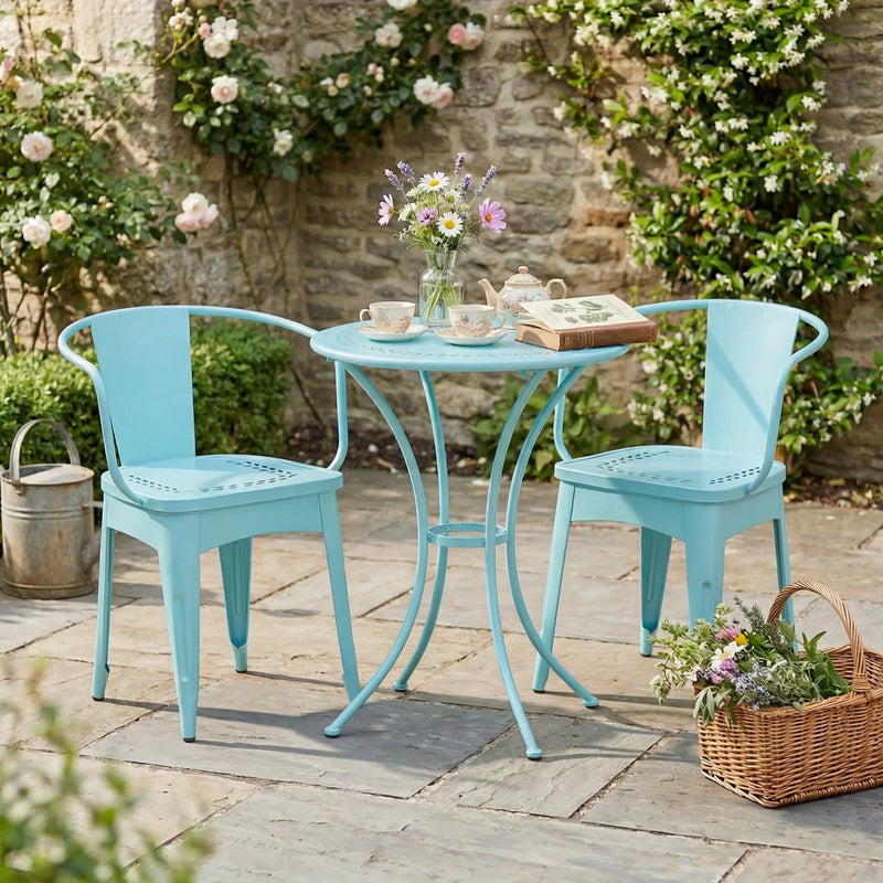 Lourdes 3 PC KD Metal Patio Furniture Set - Matte by HouseOfZazla
