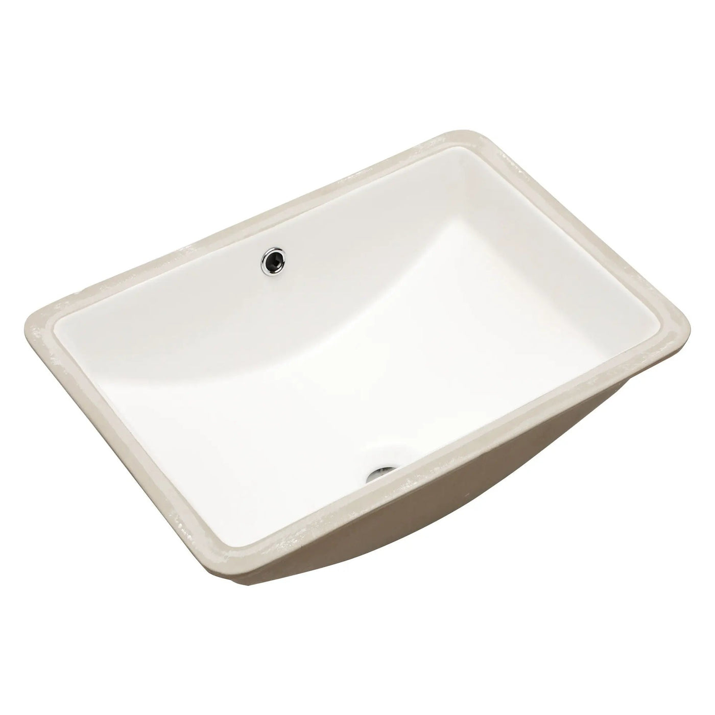 European Style Ceramic Rectangular Undermount Bathroom Sink With Overflow by HouseOfZazla