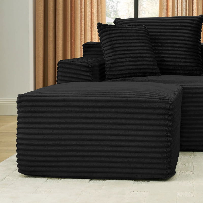 115" Comfy U-Shaped Sectional with Chaise and Ottoman by HouseOfZazla