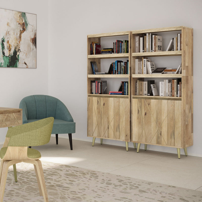 Jager - Bookshelf With Doors - Natural by HouseOfZazla