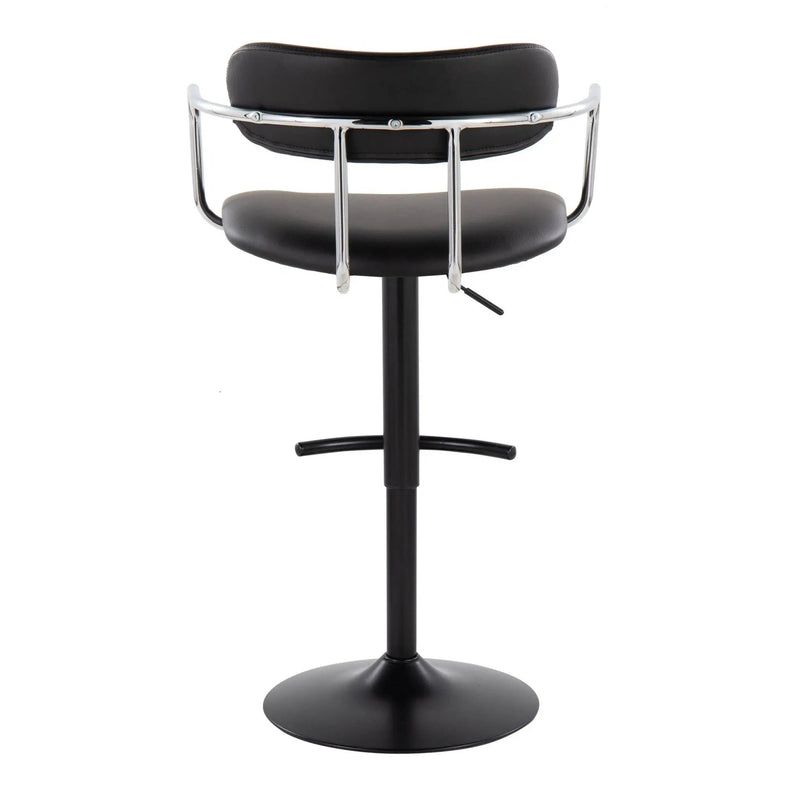Demi - Contemporary Adjustable Height Barstool With Swivel With Rounded T Footrest (Set of 2) by Unique Piece Furniture
