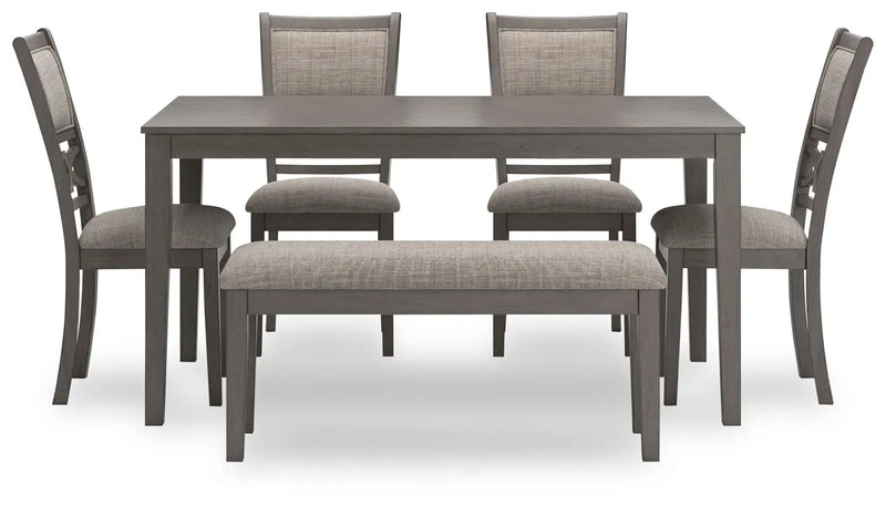 Wrenning - Dining Room Table Set (Set of 6) - Gray by Unique Piece Furniture
