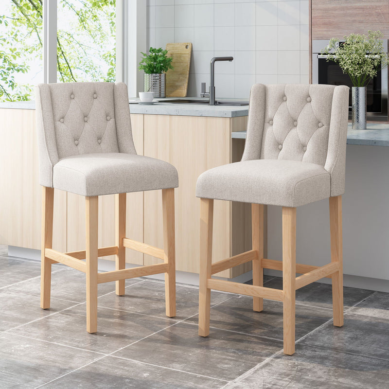 Vienna Contemporary Fabric Tufted & Wingback Counter Stools (Set of 2) by HouseOfZazla