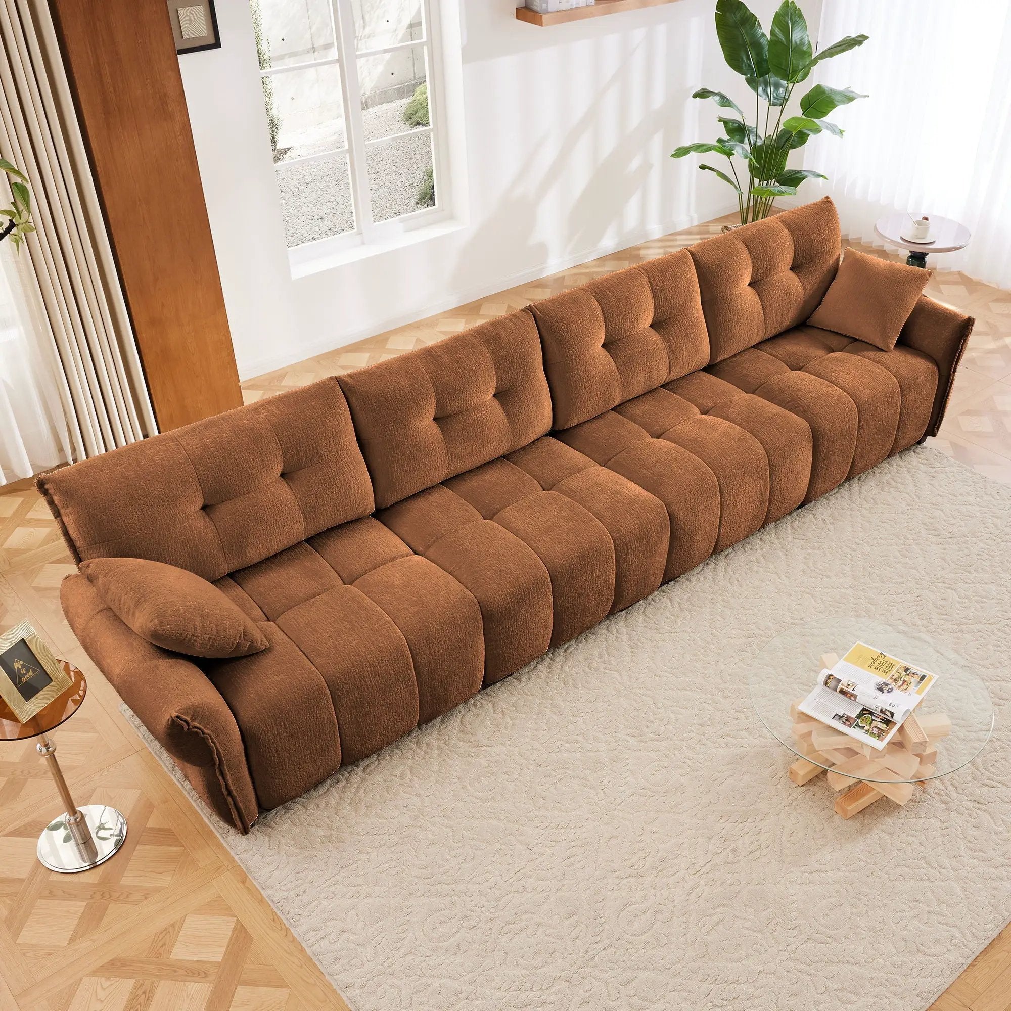 Modern Sofa & Pillows, Textured Cover, High Rebound Cushions by Unique Piece Furniture