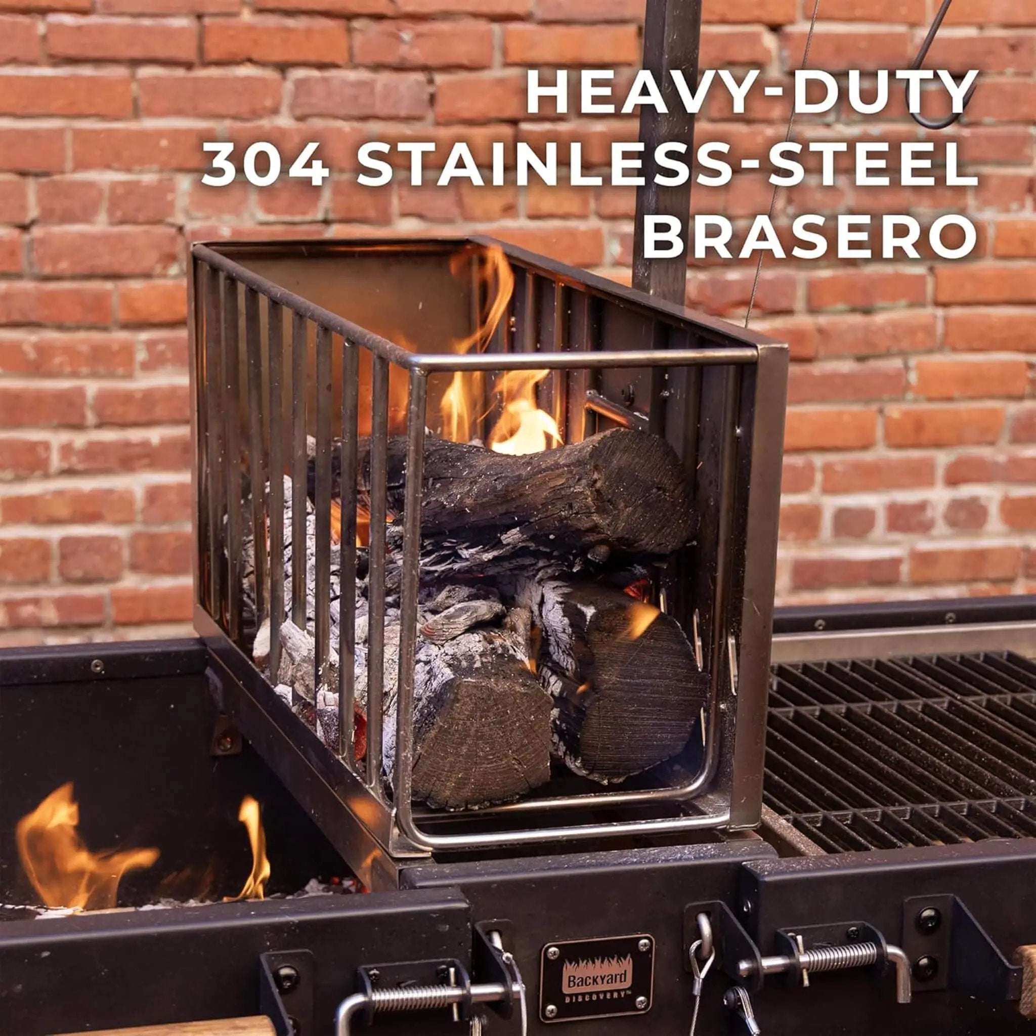 [09X02FT] Extra-Large Argentine Santa Maria Wood Fire And Charcoal BBQ Grill With Brasero (SAK75186) by SAKSBY WHOLESALE